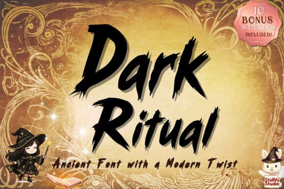 Dark Ritual: An Ancient Grunge Display Font for Editorial Design