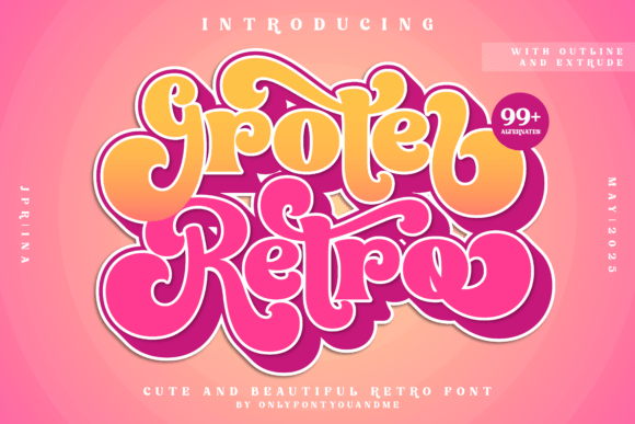 Groter Retro Font Review: A Playful Script for Handmade Products and Shop Branding