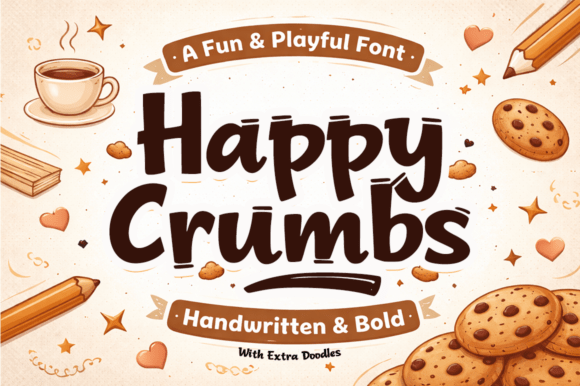 Happy Crumbs: A Playful Display Font for Small Business Branding