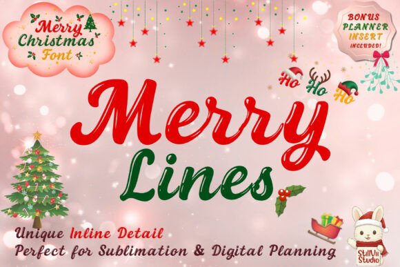 Merry Lines Font for Holiday Design