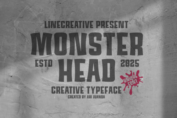 Monster Head Display Font for Handmade Labels and Product Design