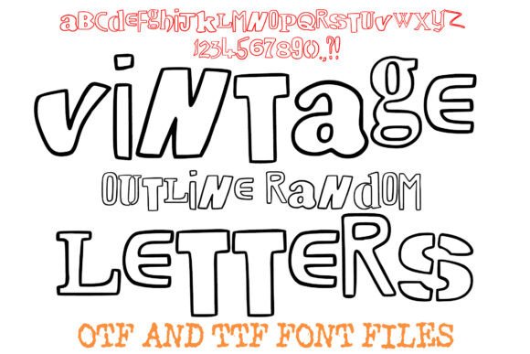 Vintage Outline Random Letters Font